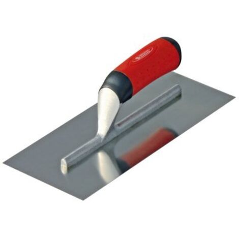 Taliaplast – Platoir inox 28 x 12 cm – Monture aluminium moulé – Poignée bi-matière ergonomique – Pour plâtrage professionnel