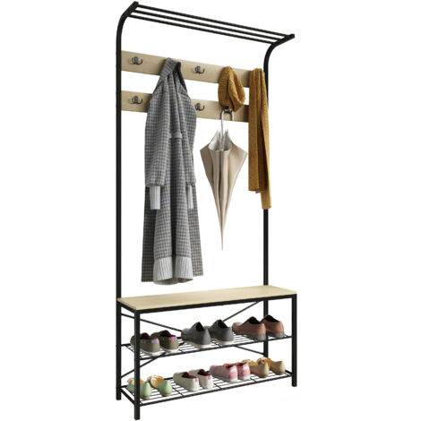 TaliroGR Wandgarderobe Eiche dekor, schwarz.