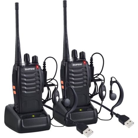 Talkie-walkie BaoFeng BF-888s - Longue portée - USB rechargeable - Casque - Torche LED