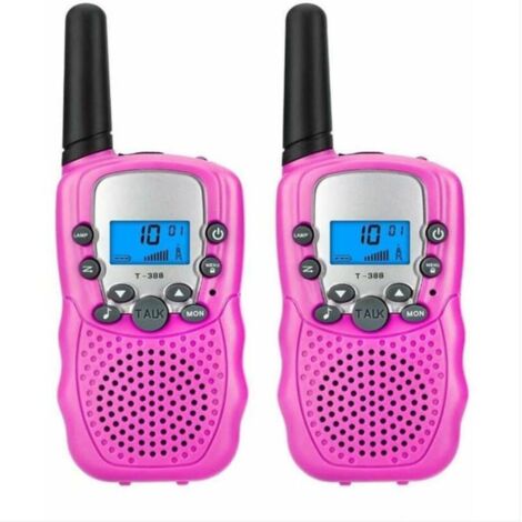 Talkie-walkie deux pièces pour enfants (garçons et filles de 3 à 12 ans), portée de 4,8 km, cadeau de Noël (rose) - 5,6 x 3 x 14,5 cm-AquaForge