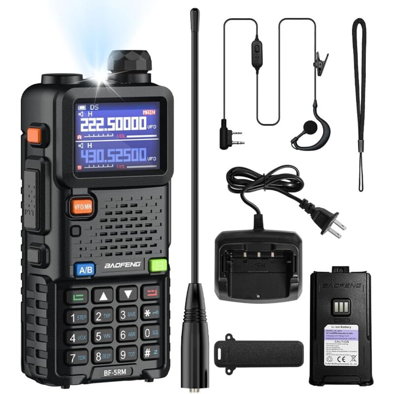 Talkie Walkie Double Bande UHF/VHF Radio Amateur Longue portée jusqu'à 8W avec Batterie 2500mAh 999 canaux CTCSS/DCS Radio FM VOX DTMF Talkie-walkie