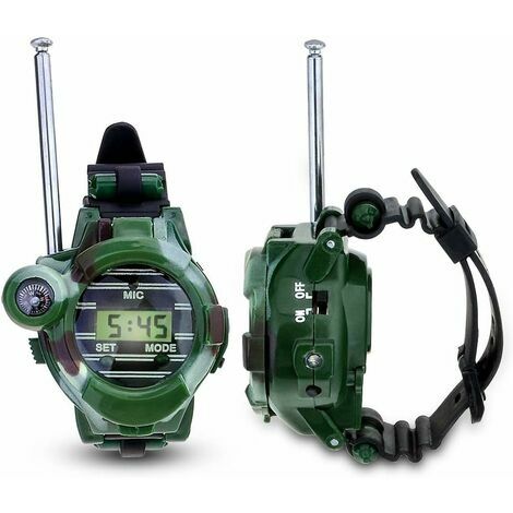 Montre Talkies Walkie, Spy Watch Army Toys pour les enfants de 8 à 12 ans,  Montre numérique 7 en 1 Talkies-walkies, émetteur-récepteur bidirectionnel  à longue portée avec lampe de poche, cool