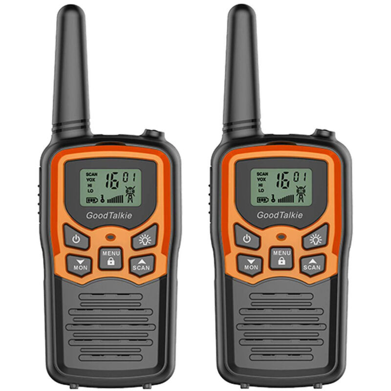 Talkie-walkie longue portée - Randonnée, camping, usage domestique - Pack de 2 (orange) - Communication fiable et portable pour toutes activités