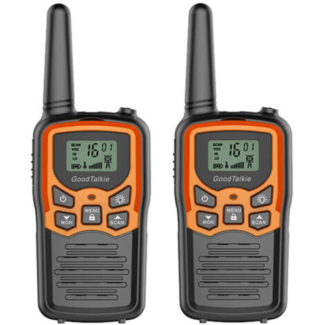 Talkie-walkie longue portée - Randonnée, camping, usage domestique - Pack de 2 (orange) - Communication fiable et portable pour toutes activités