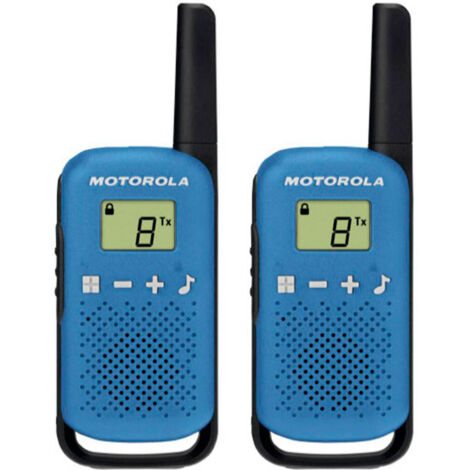 Talkie-walkie PMR 2 unités – Portée 4 km – 16 canaux – Autonomie jusqu'à 18h – Écran LCD rétroéclairé – Fonction mains libres – Motorola - D948461