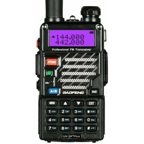 Talkie-Walkie Professionnel UV-5R Plus Bi-Bande VHF/UHF,128 Canaux Affichage LED Radio FM Alimentation pour Chantier Adventure Hotel