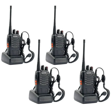 Talkie walkie radio bidirectionnelle 16 canaux – Portée jusqu'à 5 km – Batterie Li-ion 1500 mAh – Chargeur de bureau inclus - BF-888S