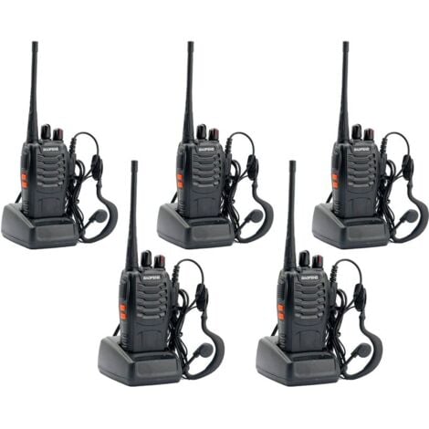 HOUSECURITY Talkie walkie Radio bidirectionnelle BF-888S (lot de 5) et câble de programmation USB (1 pièce)