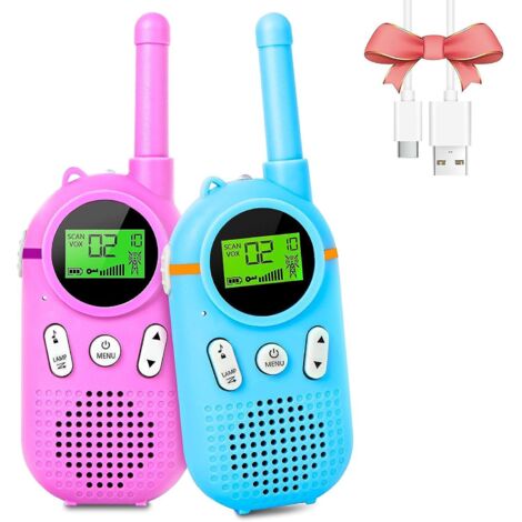 talkie-walkie Rechargeable Pour Enfants Longue Porte, Jouets De Jeu En Plein Air Pour Enfants, 22 Canaux, Avec Cran Lcd Rtroclair, Fonction Vox, L