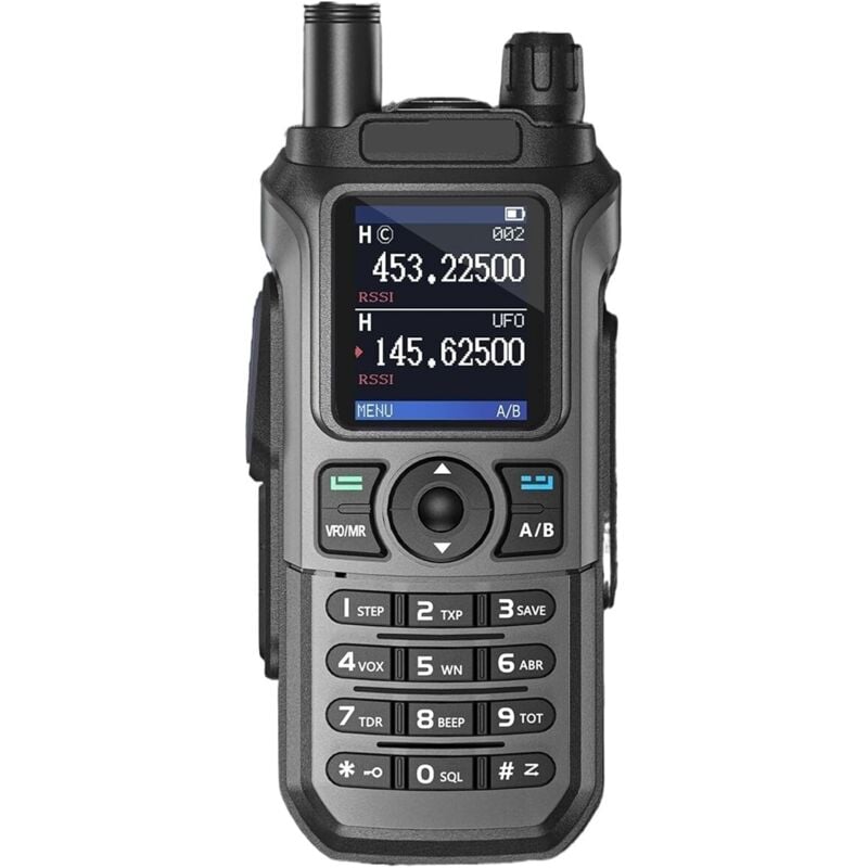 Talkie-walkie sans Fil, Fréquence De Copie, Longue Portée 16 KM, Lampe De Poche Étanche, Chargeur Type-c, Radio Amateur UV 5R Son Clair(Gray)