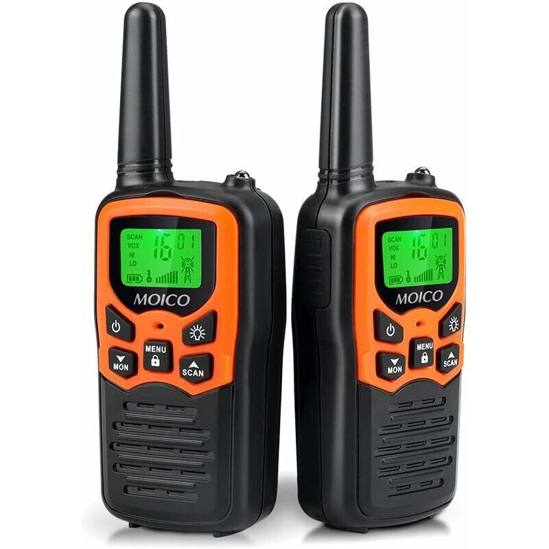 Talkie-walkie, Talkie-walkie longue portée pour adultes avec 22 canaux FRS, Talkie-walkie familial avec lampe de poche LED Écran LCD VOX pour