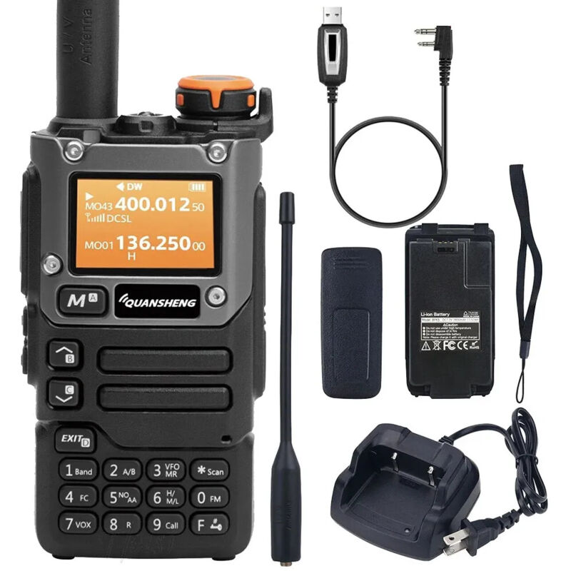 Talkie-walkie UVK5(8) AM/FM/DTMF 200 canaux de Charge de Type C, réception sur Trois fréquences, W/Câble de Programmation USB