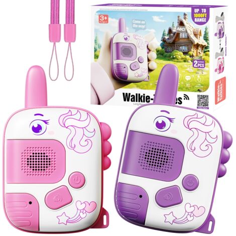 Talkies-Walkies Licorne pour Enfants 3-9 Ans – Jouets d’Aventure Extérieur 2 Pièces – Son Clair, Portable et Sécurisé – Cadeau Fille