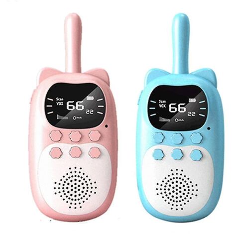 Talkies-walkies pour enfants, jouets portables, cadeau pour enfants, jouets pour garçons et filles pour jeux d'aventure, randonnées intérieures et extérieures, rose et bleu