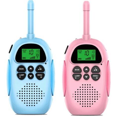 Talkies-walkies pour enfants, jouets rechargeables pour garçons et filles de 3 à 12 ans, radio bidirectionnelle 16 canaux, jeux de plein air pour le camping et la randonnée