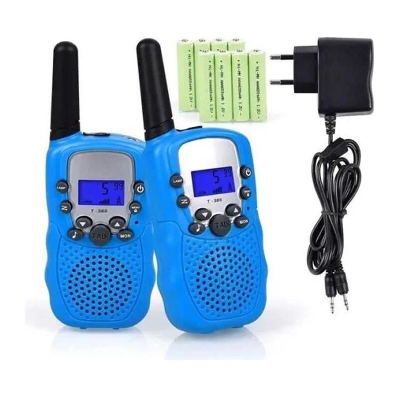 Vuszr - Talkies Walkies Rechargeables - Enfants - 3 km de Long Distance - Interphone Cadeau De Noël (Bleu)