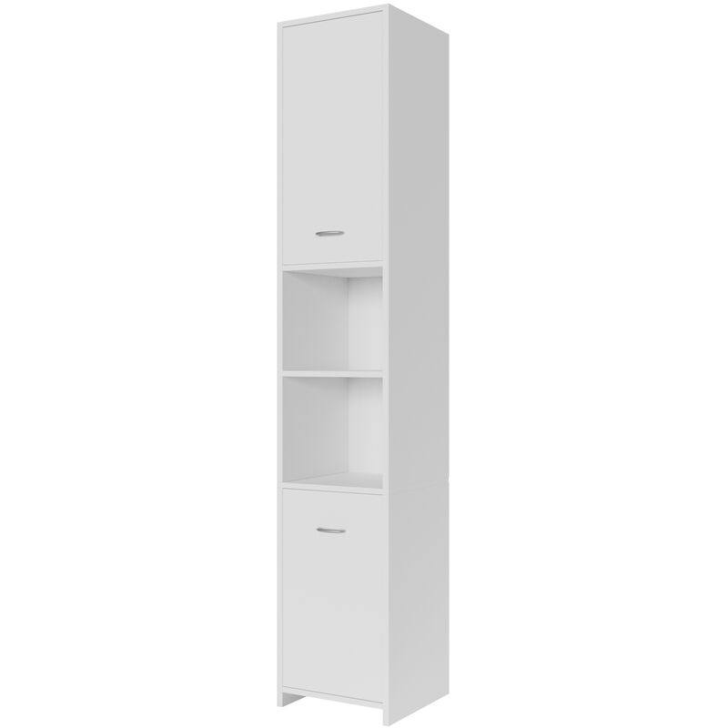 Deuba White Bathroom Cupboard Tall Cabinet High Furniture Large Storage Unit Freestanding Home