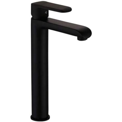 main image of "Tall Black Matte Bathroom Sink Faucet Elegant Basin Mixer Single Lever Tap"
