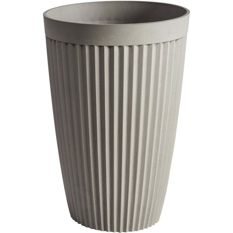 Beliani - Tall Flower Pot Stone Mixture Polyresin ⌀ 39 Cm Matt Indoor And Outdoor Use Beige Kola