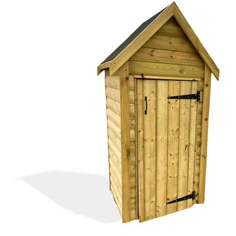 Tall Garden Store Tool Shed - Timber - L80 x W80 x H183 cm - Partially Assembled