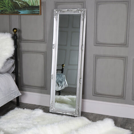 Tall Silver Wall / Leaner Mirror - Silver