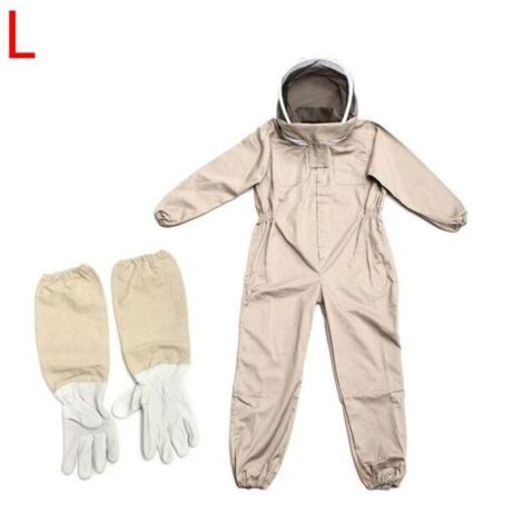 Talla L Ropa de apicultura - Ropa de apicultura - Protección corporal completa - Guantes para principiantes