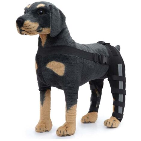 (Talla S) Rodillera para perros, doble protección para patas traseras en caso de luxación rotuliana y artritis, mantiene la articulación caliente y ofrece soporte adicional.