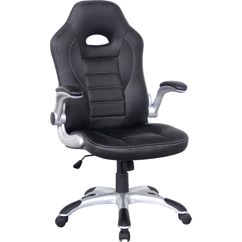 Talladega Faux Leather Racing Chair Height Adjustable Black