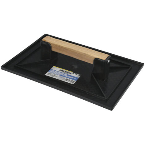 Talocha Plastico 27x18 cm. Mango Madera Negra Con Alveolos
