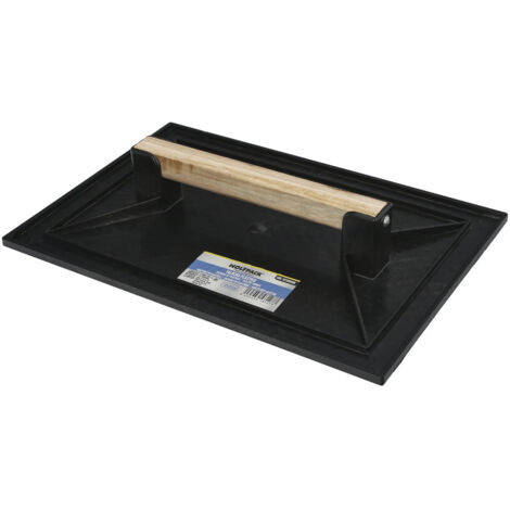 Talocha Plastico 32x22 cm. Mango Madera Negra Con Alveolos