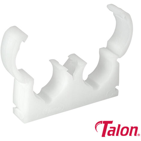 Talon Double Hinged Pipe Clips White - 22mm