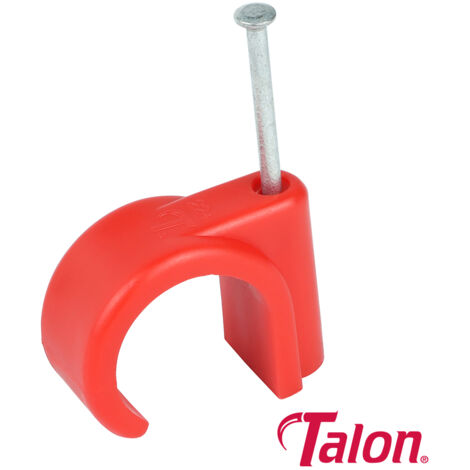 Talon Nail In Pipe Clips Red - 22mm