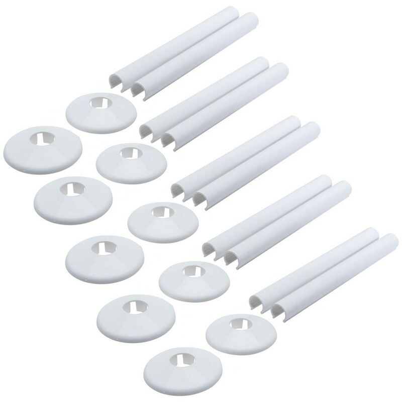 Talon Snappit Radiator Pipe Covers & Collars 200mm White ACSNW/K2 X5