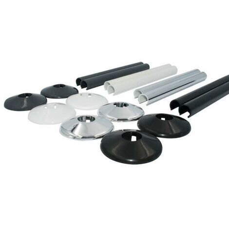 Talon Snappit Radiator Pipe Covers & Collars 200mm White ACSNW/K2 X5