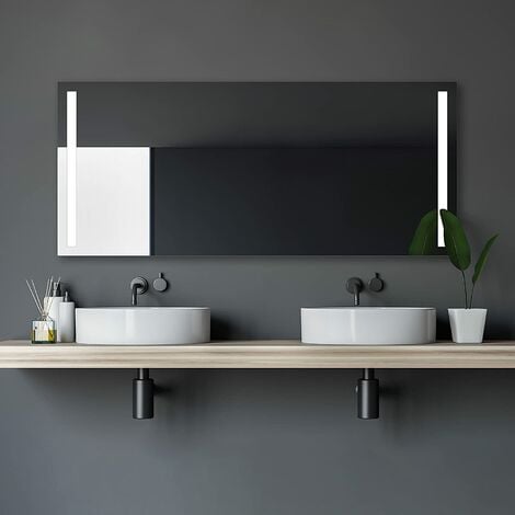 Talos Light Badspiegel mit Beleuchtung - LED Badezimmerspiegel 160x70 cm - Wandspiegel mit LED Lichtausschnitt - Spiegel mit Lichtfarbe neutralweiß - Lichtspiegel mit Aluminiumrahmen
