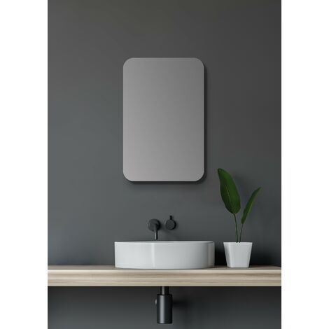 Talos Spiegelschrank Bad oval 40 x 60 cm - Badezimmer Spiegelschrank mit hochwertigem Aluminiumkorpus in matt schwarz - Bad Spiegelschrank mit zwei Glaseinlegeböden