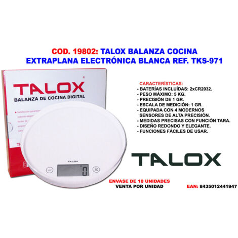 talox balanza cocina extraplana electro blan 1 gr a 5 kg tks-971