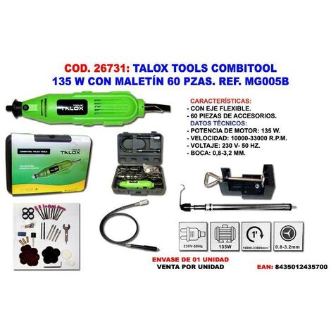 talox multiherramienta combitool 135 w c-maletin 60 pzas. mg005b