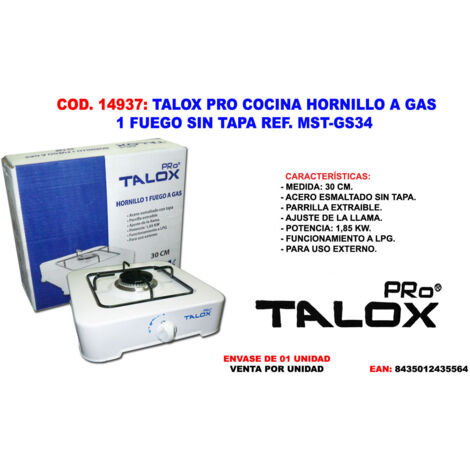 TALOX PRO Gasherd Küche 1 Brenner MST-GS34 ohne Deckel