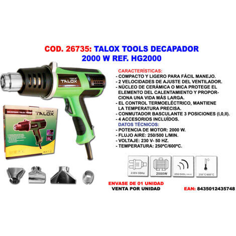 TALOX talox tools decapador 2000 w hg2000 , PISTOLA AIRE CALIENTE