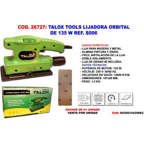TALOX talox tools lijadora orbital 135 w ref. s006 , talox tools lijadora orbital 135 w ref. s006