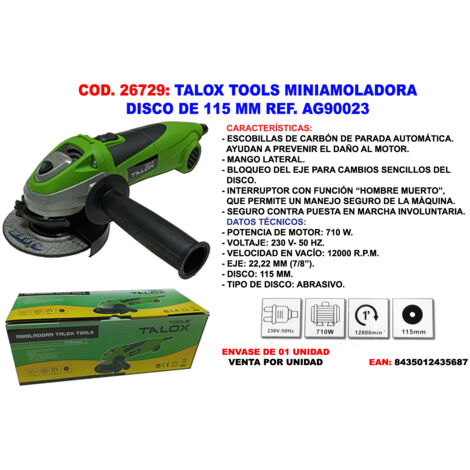 TALOX talox tools miniamoladora 115 710 w ag90023 , talox tools miniamoladora 115 710 w ag90023