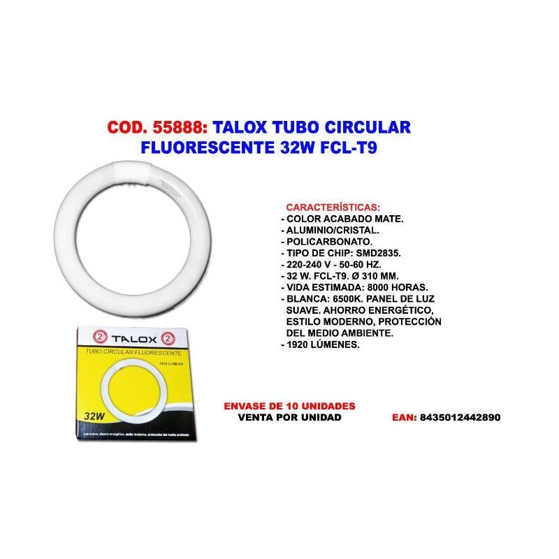 

talox tubo circular fluorescente 32 w fcl-t9 1920 lumenes - Mibricotienda