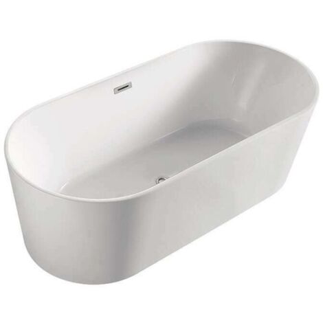 TAMARA - VASCA DA BAGNO ISOLA - Vasca da Bagno Moderna e di Tendenza - Forma Ovale e Linee Sobrie - Acrilico - Robusta - Facile Manutenzione - 75x150x58cm