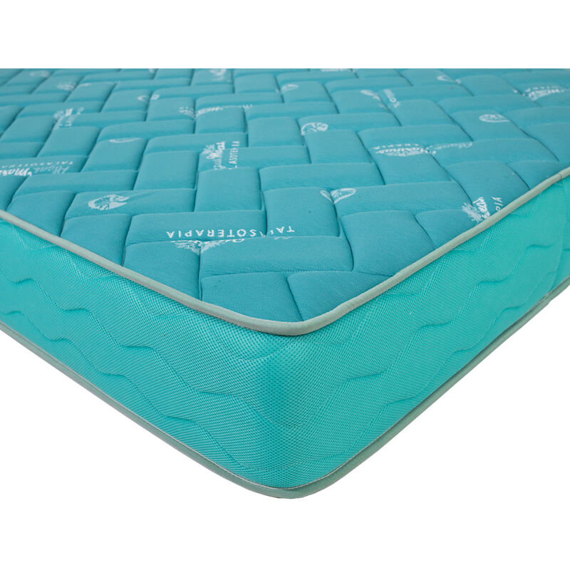 

TAMBLO | Colchón Aqua Marina | 140x200. Acolchado de 3 cm Foam Hs de alta densidad. Altura : 25cm. Reversible. Núcleo HR de alta densidad 25kg/m3.