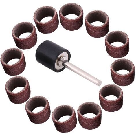 Tambour de ponçage bandes de papier de verre manchons mandrin kit de polissage artisanal pour le travail du bois (80)