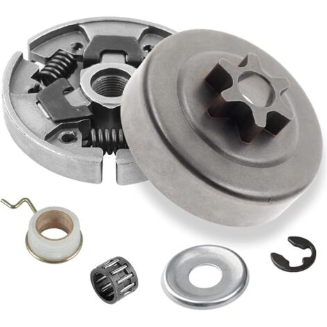 Tambour d'embrayage à pignon 3/8 "pour Stihl MS170 017 018 021 023 MS180 MS210 MS230 MS250 tronçonneuse, avec rondelle de roulement à aiguilles e-clip engrenage à vis sans fin