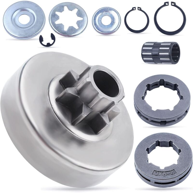 Tambour d'embrayage et Pignon Jante Kit pour Stihl 038 MS380 MS381 Tronçonneuse Pièces de Rechange avec Roulement à Aiguilles Machine à Laver