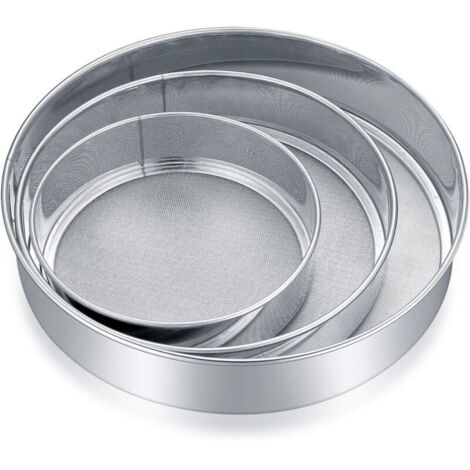 Tamis à farine en acier inoxydable, tamis à sucre glace, tamis à farine, tamis de cuisine à mailles fines, saupoudreur de farine pour la pâtisserie, la cuisine - 3 pièces, 3 tailles