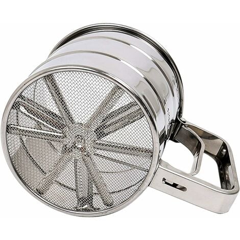 Tamis à Farine inox, Tamis de Farine - Sucre en Poudre Cacao Tamis, Tamis à farine d'une seule main, pour saupoudrer et saupoudrer finement, pour 250 grammes de farine/sucre en poudre - Avec échelle，Fontainebleau